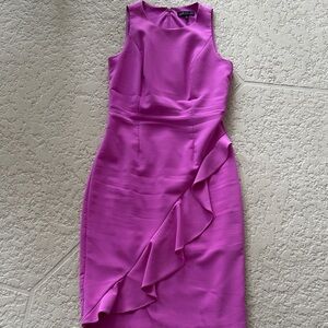 Jax Black Label Fuchsia Asymmetrical Ruffle Dress GORGEOUS